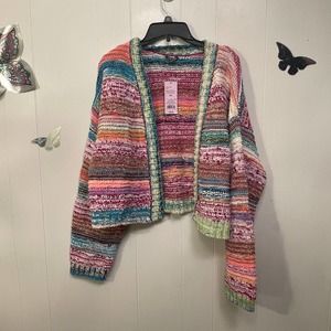 Wild Fable Womens Cardigan Sweater XXL Multicolor Open Front Long Sleeve New